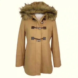 Michael Kors Wool Blend Faux Fur Toggle Pea Coat Jacket Women’s Size 6